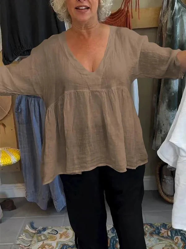 Melinda | V-neck Mid-sleeve Top
