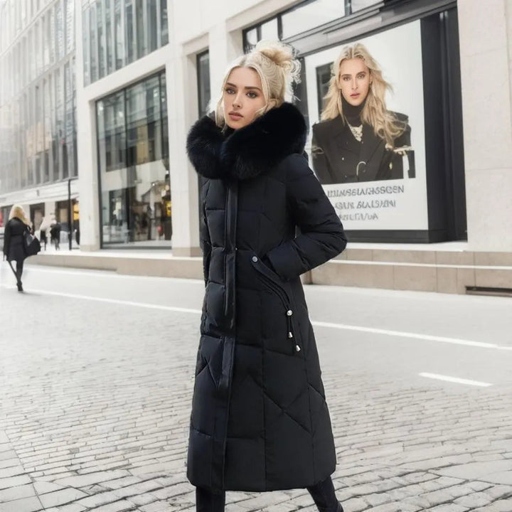 Hannah | Women’s Winter Quilted Coat with Hood Trim