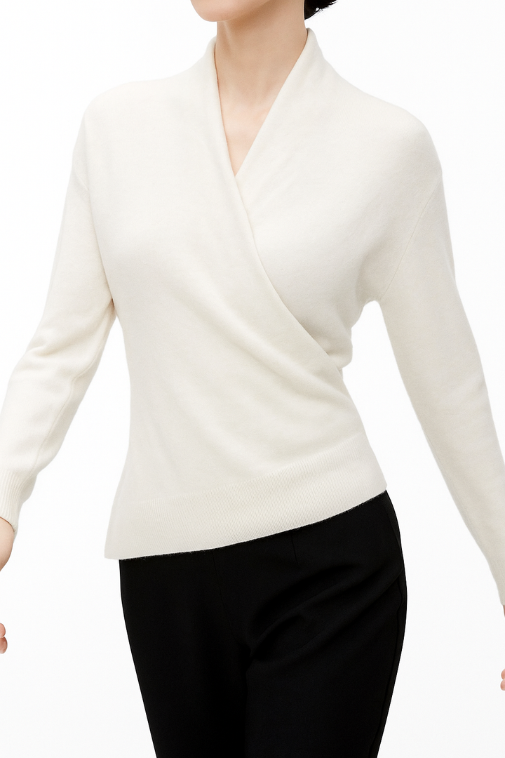 Natalie | Women’s Winter Wrap V Neck Knit Sweater