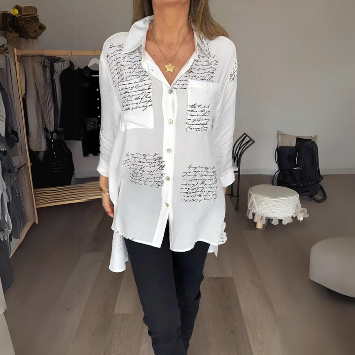 Tiemona | Script Button-Up Shirt