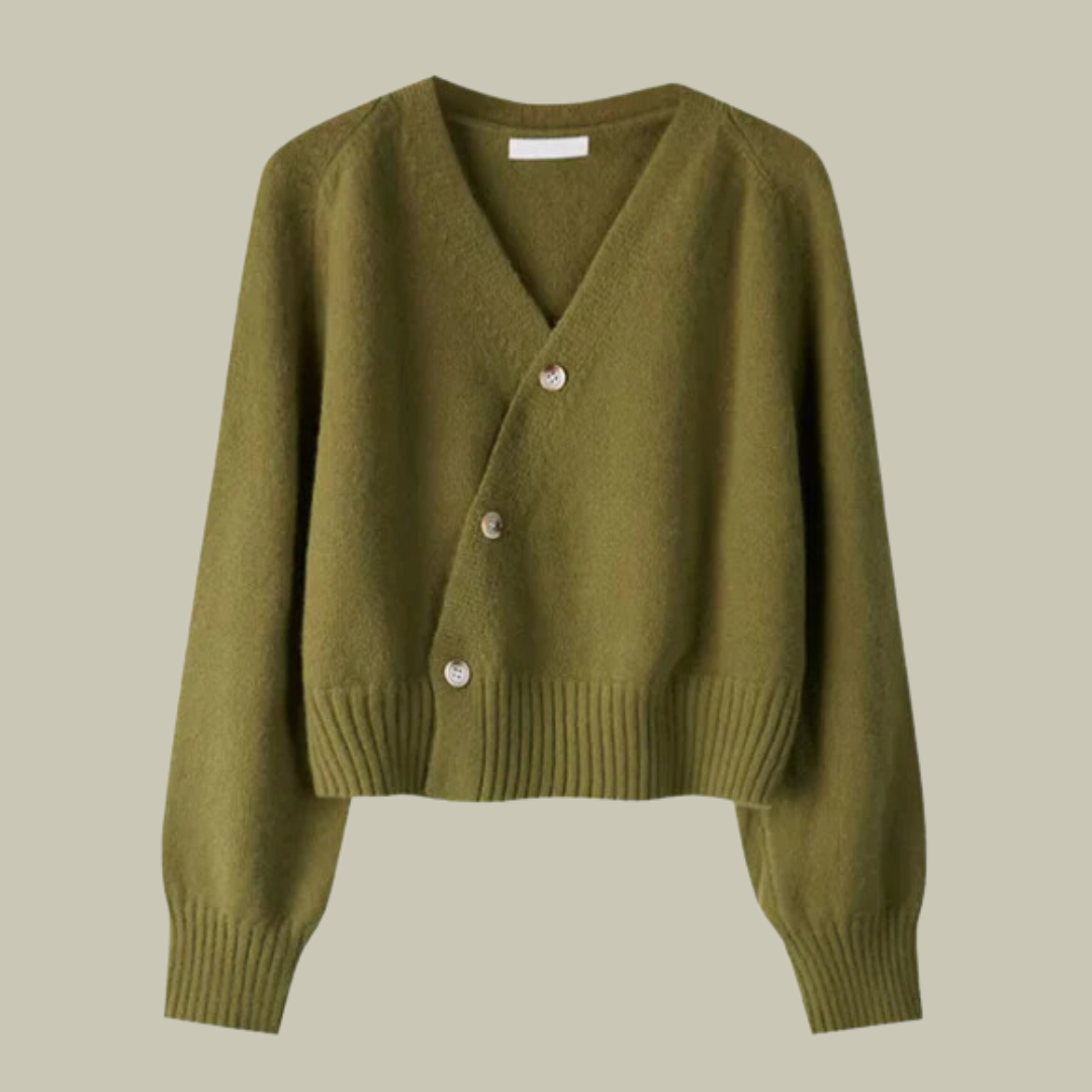 Harper | Women’s Cross Button V Neck Merino And Wool Sweaters