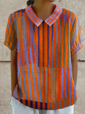 Nina | Geometric Striped Shirt