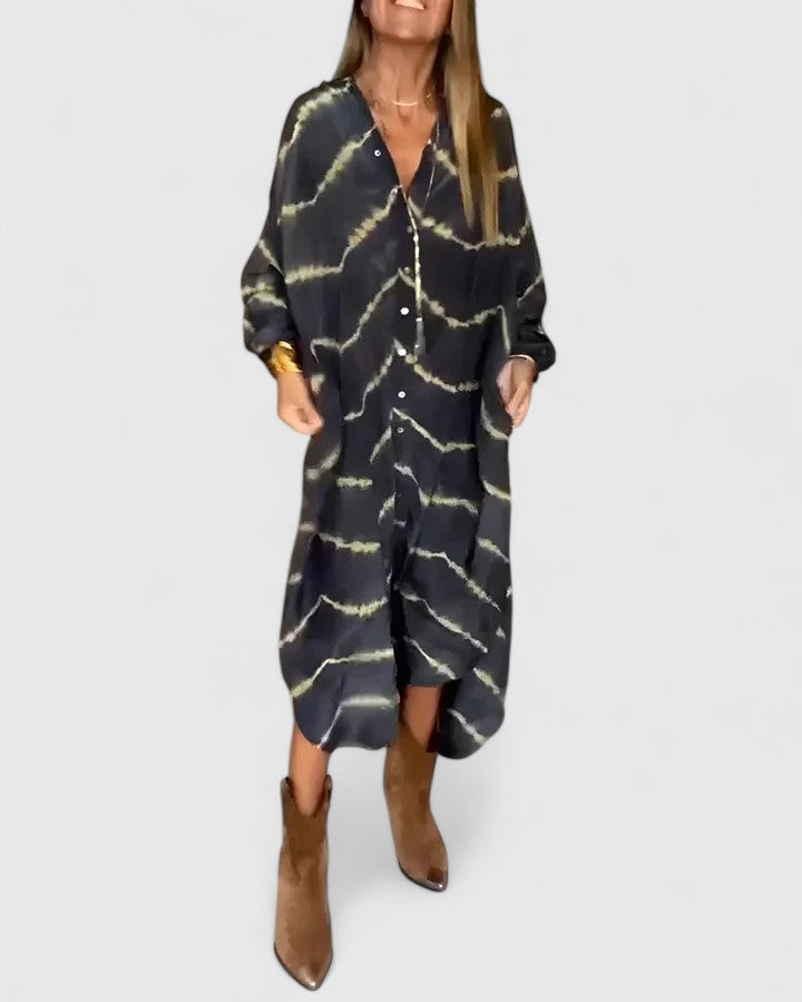 Amelie™ | Elegant Boho Striped Maxi Dress