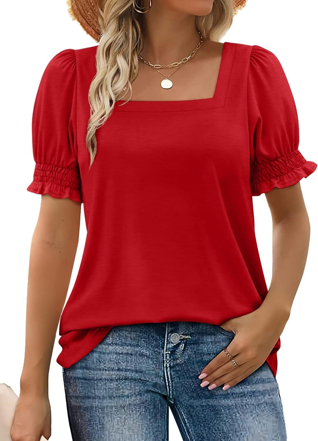 Monica | Square Neck Smocked Top