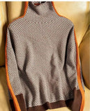 Bella | Women Luxe Herringbone Turtleneck Sweater
