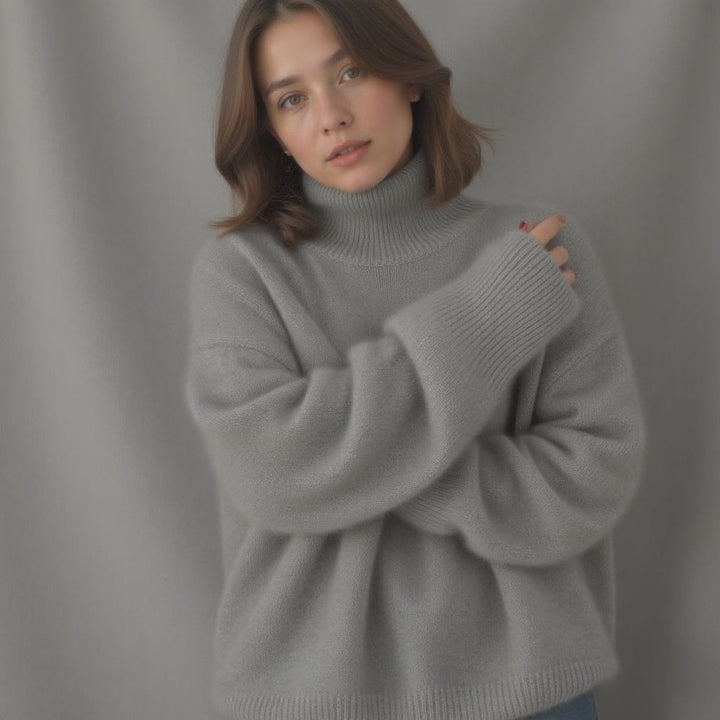 Rachel | Women’s Winter Oversized Turtleneck Knit Sweater