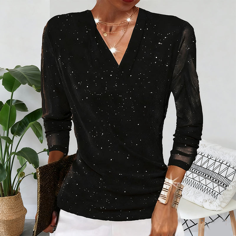 Jolie | Sparkling Velvet Mesh Top